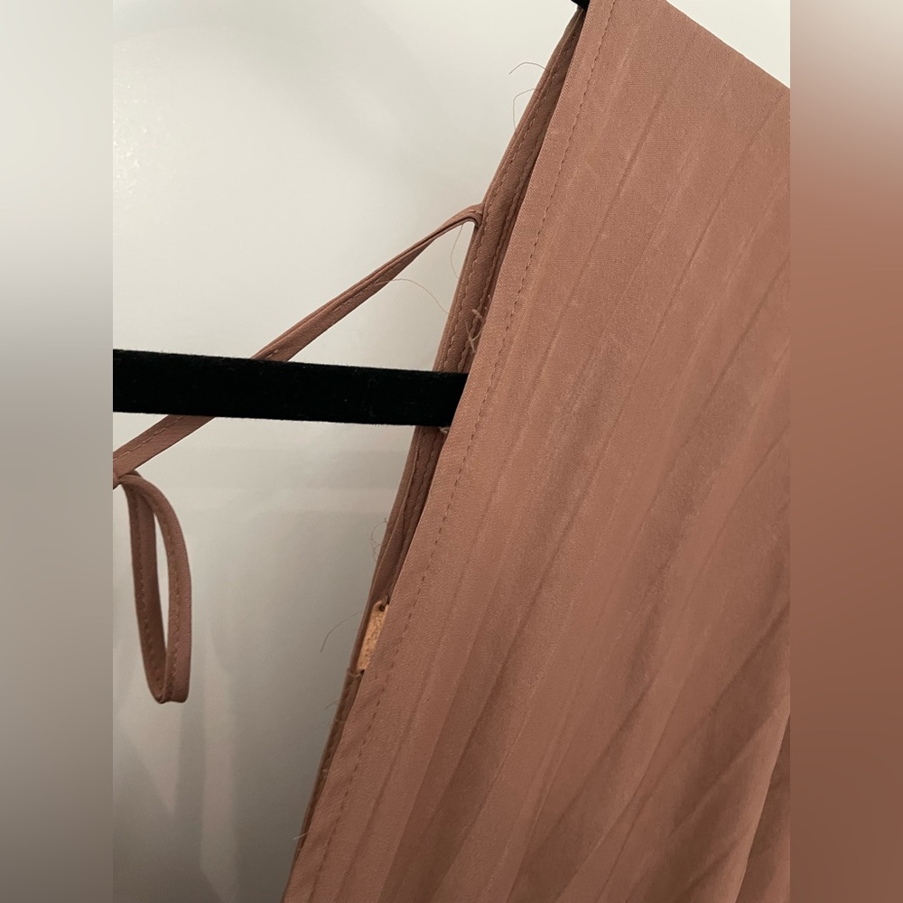 Free People Arzel Mini Dress Long Sleeve Cinnamon Size Small Pleated Boho.    11 - Picture 7 of 16